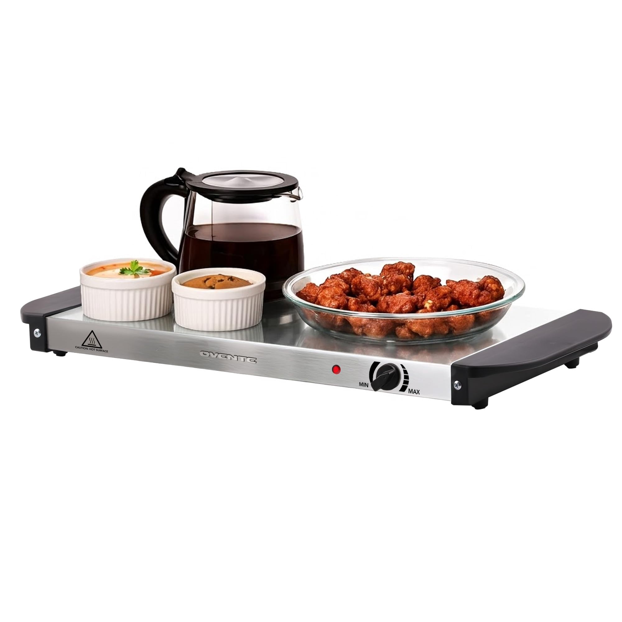 Bandeja Calentadora Eléctrica Ovente Con Temperatura Ajustable, Acero Inoxidable