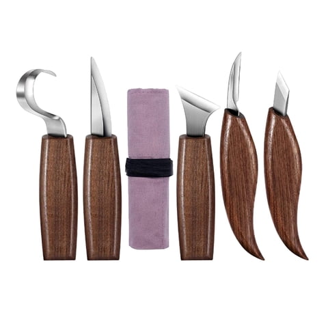 Bothyi - Juego De Herramientas Para Tallar Madera, Herramienta Manual Para Carpintería, Cortador De Detalles, Bricolaje, Juego De 5 Piezas Para Adultos