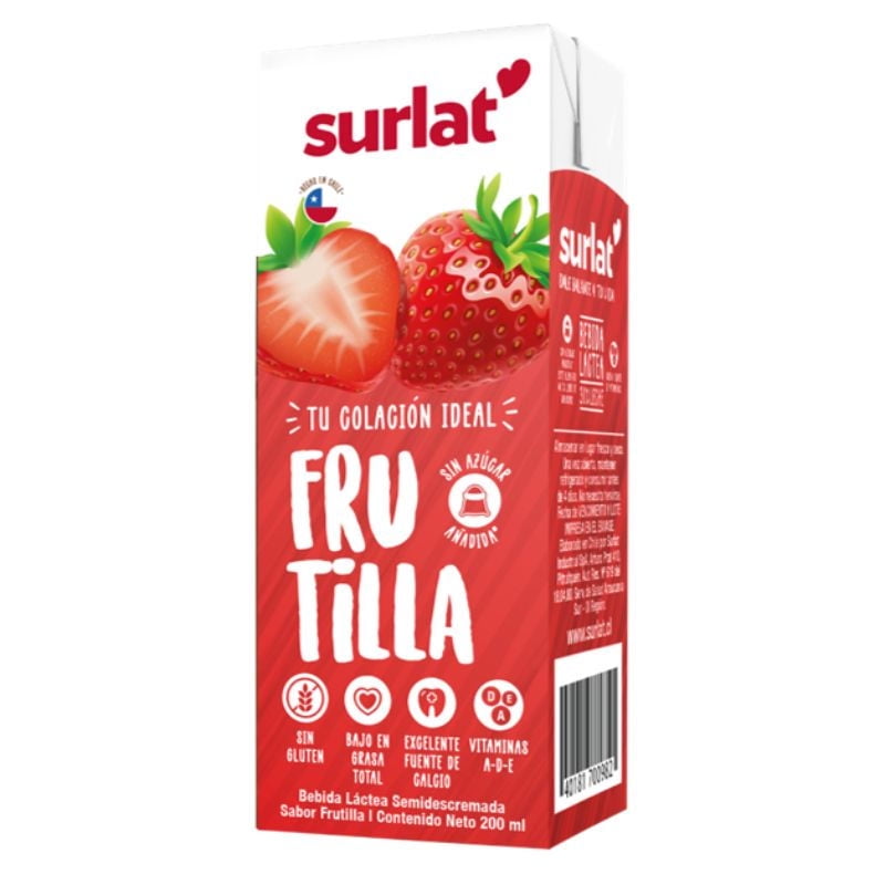 Bebida Láctea Sabor Frutilla 200 ml Surlat