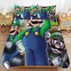 thumbnail image 1 of Super Mario 3-Piece Comforter Set for Bedroom Super Mario Bedding Set for Kids Adults Soft Microfiber Duvet Cover Set with Zipper Closure, 1 of 5