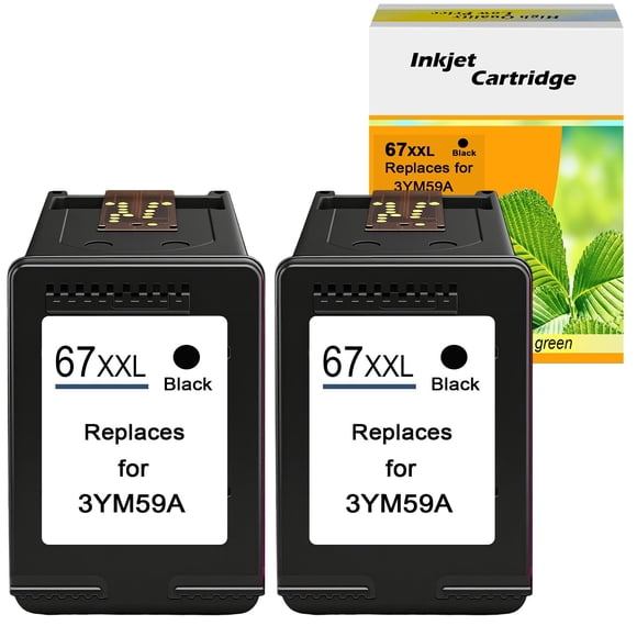 Cartucho de Tinta FANSHENG 67XL Negro Paquete de 2 para Impresoras HP