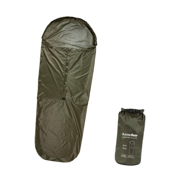 Funda para saco de dormir, saco de vivac, equipo de acampada, saco de dormir para adultos, saco de vivac para mochileros, escaladas, viajes, emergenci Verde