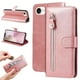 thumbnail image 1 of Funda con Cremallera para iPhone 16e, Carcasa Cartera de Cuero PU con Soporte y Tarjetero, 1 of 5