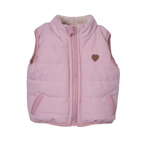 Pillin - Parka Bebé Niña Sin Mangas Reversible Rosado