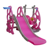 Vipnetwork - Resbalín 3 En 1 Outdoor Columpio + Resbalín +Aro Basquetbol Con Recibidor