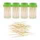 thumbnail image 1 of Palillos de madera de bambú con tapa azul, 1000 unidades con soporte para 4 botellas, 1 of 6