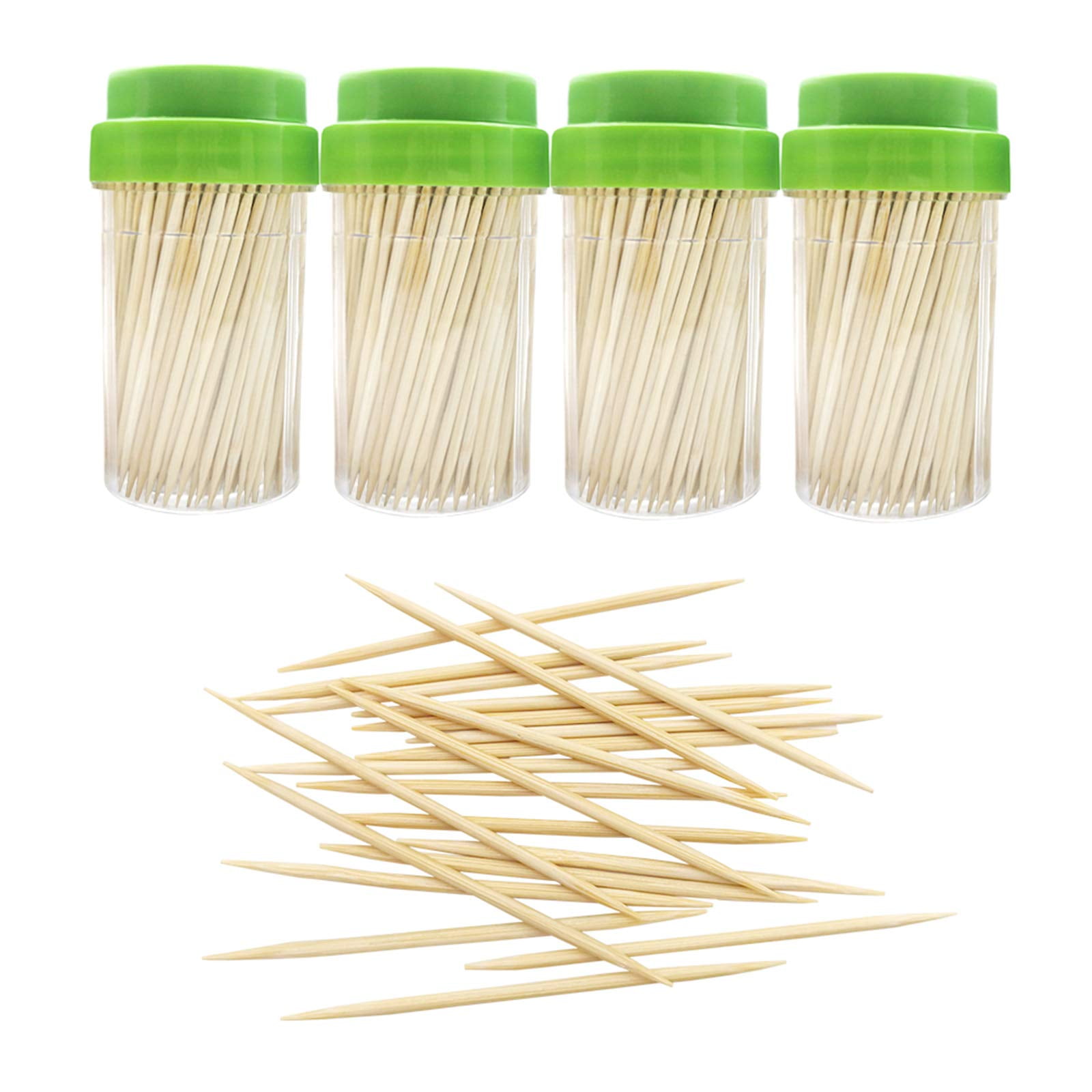 Blue Top - Palillos De Madera De Bambú Con Tapa Azul, 1000 Unidades Con Soporte Para 4 Botellas