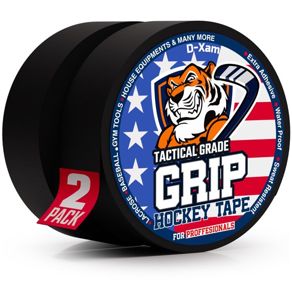 Cinta de Hockey D‑Xam 2 rollos 2,5 cm x 18 m negro de agarre