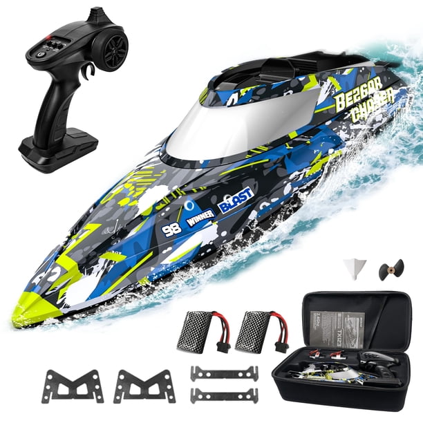 Barco con control remoto BEZGAR TX123, de alta velocidad, más de 32 km/h, con maleta