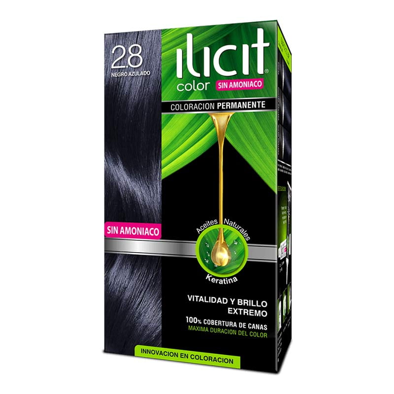 Ilicit - Tintura Sin Amoníaco 2/8 Negro Azulado