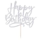 thumbnail image 2 of Decoración de tarta Kaoenla plateada para tartas de feliz cumpleaños, 2 of 7