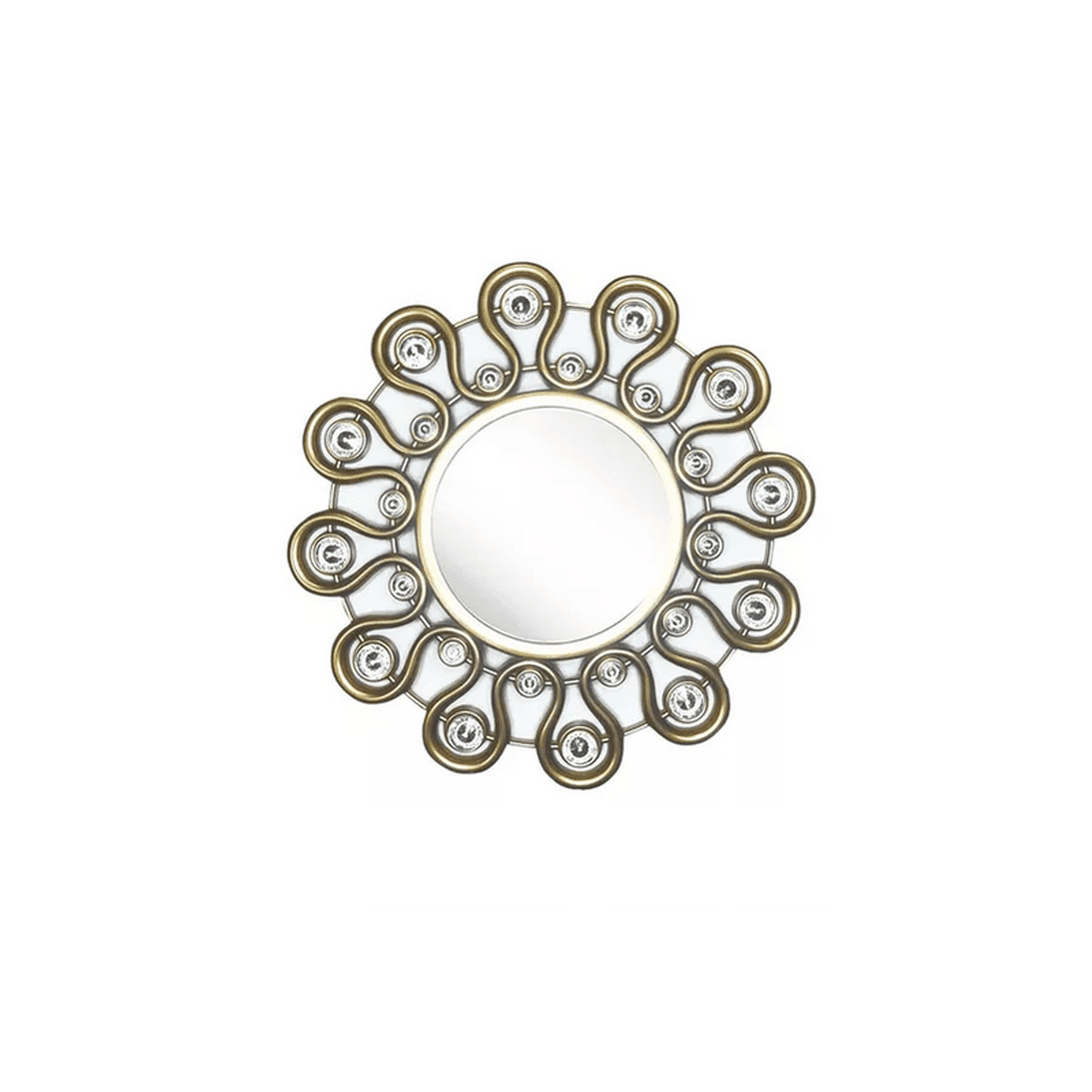 Genérico - Set Reloj De Pared 25cm Decorativo Silencioso + 2 Espejos Dorado Y Blanco