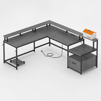 Klik Muebles - Escritorio Nova X En L Modular - Gris Negro