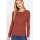 thumbnail image 1 of Saronite Camiseta Térmica de Manga Larga con Cuello Henley de Algodón Acanalado Básico, Color Cobre (para Mujer), 1 of 4