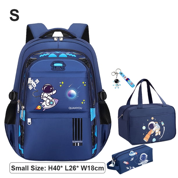 Astronaut Boys School Backpack Bag Waterproof Kids Bookbag Set with Lunch Bag Pencil Case Elementary School Supplies for Boys