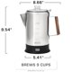 thumbnail image 3 of Percoladora eléctrica COLETTI Bozeman de 9 tazas de acero inoxidable, 3 of 8