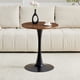 thumbnail image 1 of Round Dining Table, 23.6" Circle Tulip Table with Thickened Tabletop & Metal Pedestal, Mid Century Modern Bistro Table for Kitchen, Small Places, Living Room, Cafe (Faux Walnut), 1 of 3