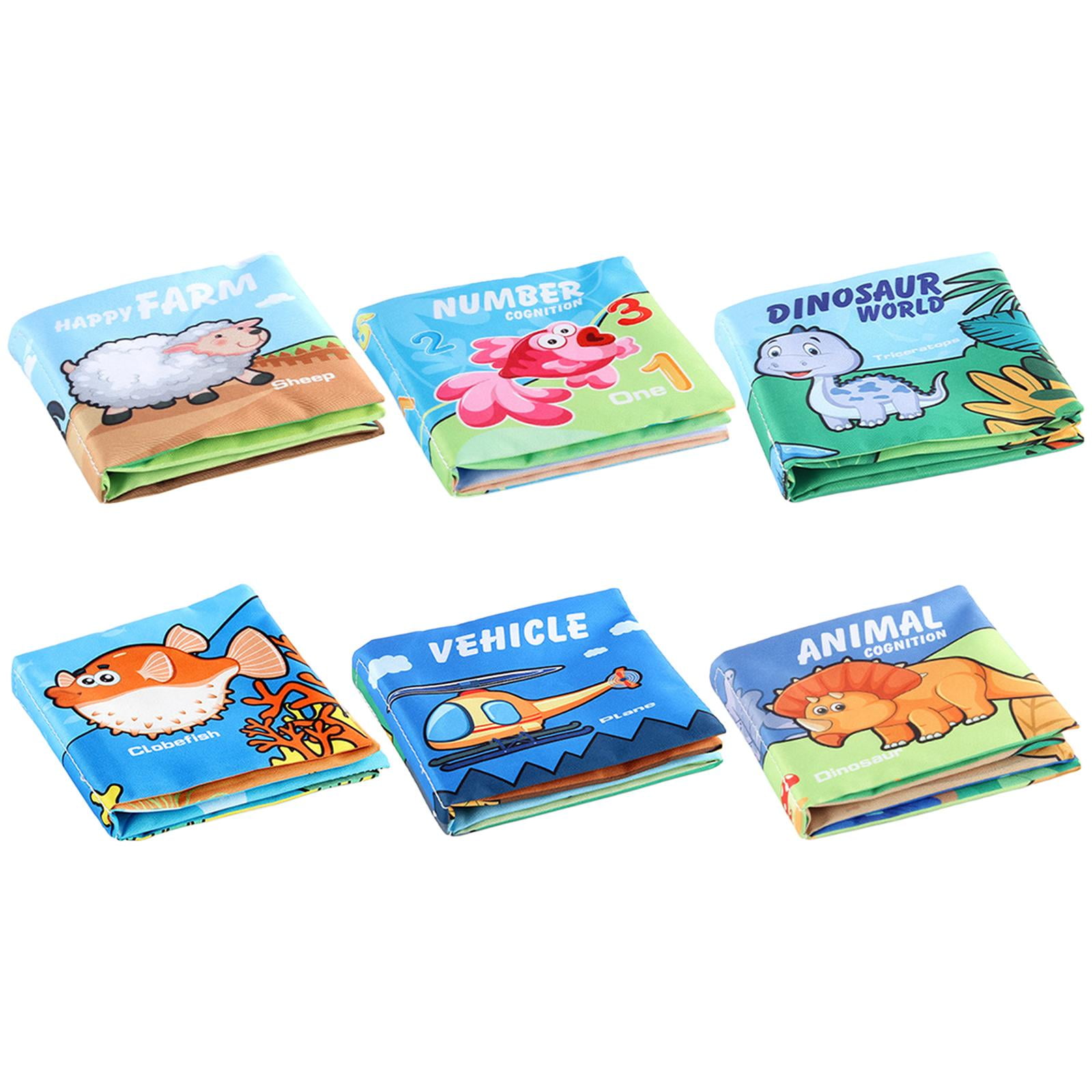 Bothyi - 6x Libro De Tela Suave Para Bebé, Juguete De Desarrollo Cerebral Para Niños Pequeños, Bebés Recién Nacidos