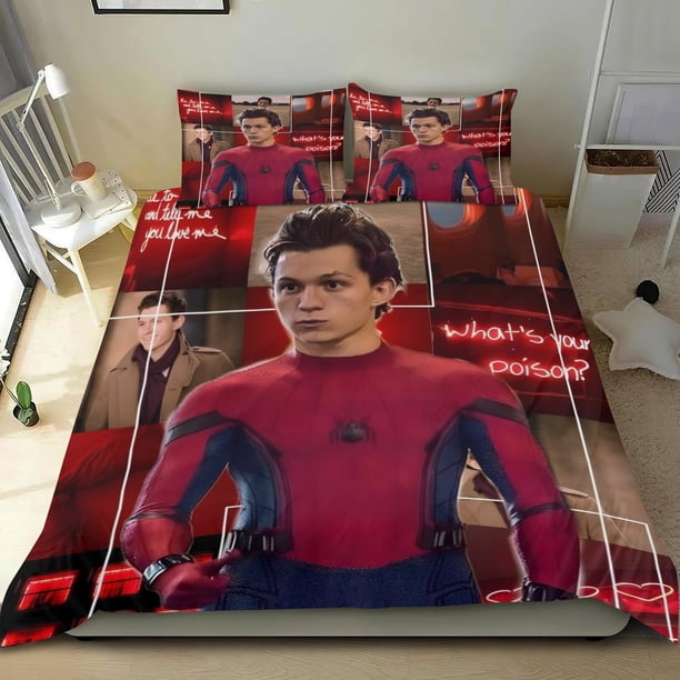 Tom Holland Conjunto de sábanas temático, trío de piezas, cómodo y amigable con la piel, diseño único, regalo de decoración para el hogar para familiares, amigos y fans,173cm *218cm