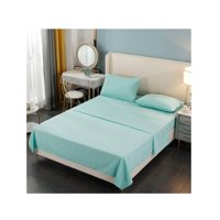 Genérico - Juego De Sábanas 1 1/2 Plazas 144 Hilos - Verde Agua