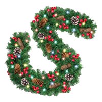 Magideal - Guirnalda Iluminada Navideña De 2,7 M, Decoraciones Flexibles Para Escaleras Y Ventanas, Resistentes