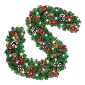 Magideal - Guirnalda Iluminada Navideña De 2,7 M, Decoraciones Flexibles Para Escaleras Y Ventanas, Resistentes