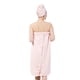 thumbnail image 3 of Conjunto de bata de spa para mujer, toalla de baño de microfibra suave, acogedora y absorbente con gorro turbante para secar el cabello., 3 of 5