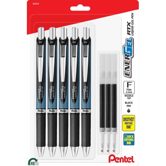 Bolígrafo Energel Rtx Gel Líquido Retráctil 0 5 Mm 5 Mm Color Negro