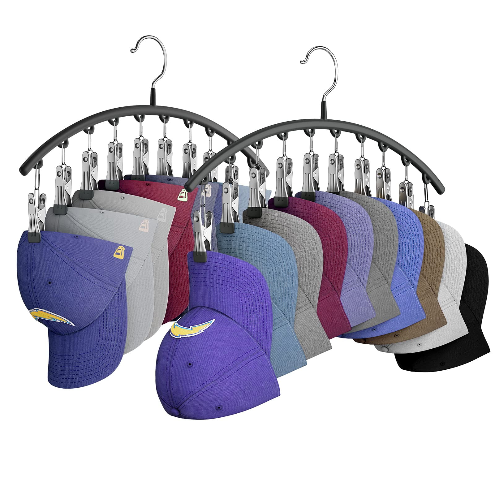 Yecuip - Perchas Para Sombreros Para Armario Estantes Organizadores De Metal Paquete De 2