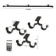 thumbnail image 4 of Set Doble De Barras Para Cortina Extensible 170-320 Cm De Metal Diámetro 16/19 Mm Soporte De Techo Terminal Bola Color Negro, 4 of 4