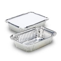 Genérica - Envase De Aluminio Rectangular C18 Con Tapa 19X14X4Cm Pack X20 Bandeja