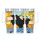 thumbnail image 1 of Johnny Bravo Vaso aislado de acero inoxidable con asa, diseño temático, regalo para familia, amigos y fans; incluye pajita y encaja en el portavasos estándar, 40 oz, 1 of 6