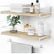 thumbnail image 1 of Forbena White Floating Shelves for Bathroom Organizer Over Toilet, Bathroom Shelves Wall Mounted with Towel Rack, Small Corner Wall Shelf for Bedroom Decor Kitchen Storage (White-Grey Set of 2), 1 of 5