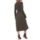 thumbnail image 3 of Vestido de suéter de punto trenzado para mujer INSPIRE CHIC Otoño Invierno 2026 Cuello redondo Acanalado Línea A Midi Vestidos L Café, 3 of 6