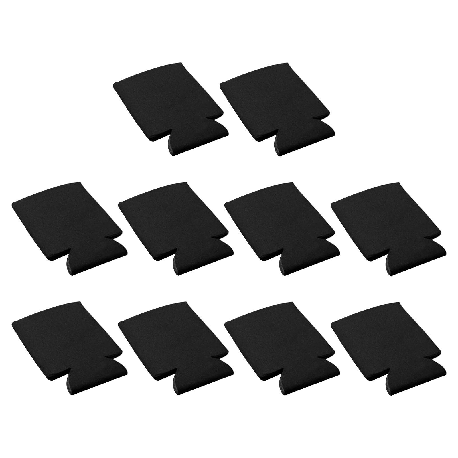 Ioensy - 10 Uds. Mangas Delgadas Para Enfriadores De Latas De Cerveza, Latas De Refresco Aisladas, Cubiertas De Enfriamiento Negras