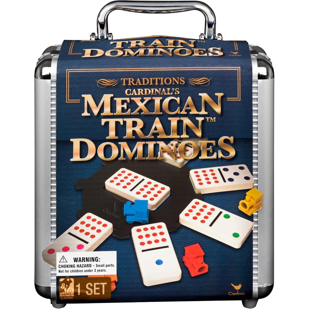 Spin Master Games - Domina Spin Master Mexican Train Doble 12 Estuche Aluminio