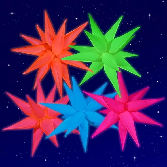 Globos Estrella Neon MegaLoopolis 26 cm Glow 5 Unidades Fiesta