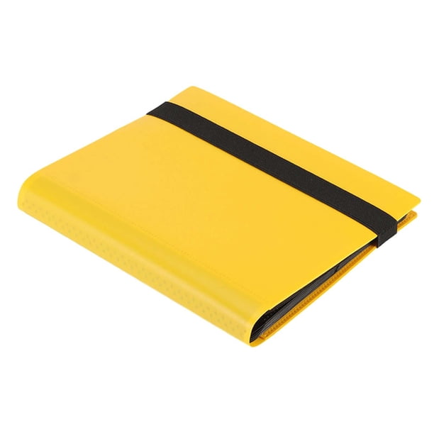 Carpeta de transporte para tarjetas coleccionables, libros de tarjetas con 4 bolsillos, organizador de tarjetas portátil, carpetas resistentes para , amarillo