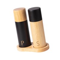 Magideal - Juego De Molinillo De Pimienta De Madera De Roble, Manual, Molinillo De Pimienta, Portátil, Con Molinillo De Especias Con Rotor De Cerámica Y