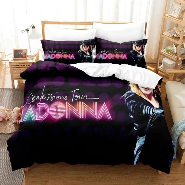 Madonna Confessions Tour Bedding Set,Duvet Cover Bed Set Quilt Cover Pillowcase, Boys Girls Adults Bed Sheets