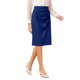 thumbnail image 4 of INSPIRE CHIC Falda lápiz elástica de cintura alta para mujer, con fruncido, ajustada, midi, L Azul Real, 4 of 5