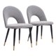 thumbnail image 2 of Silla de comedor Zuo Menlo de tela de terciopelo gris con pata de acero, 2 of 9