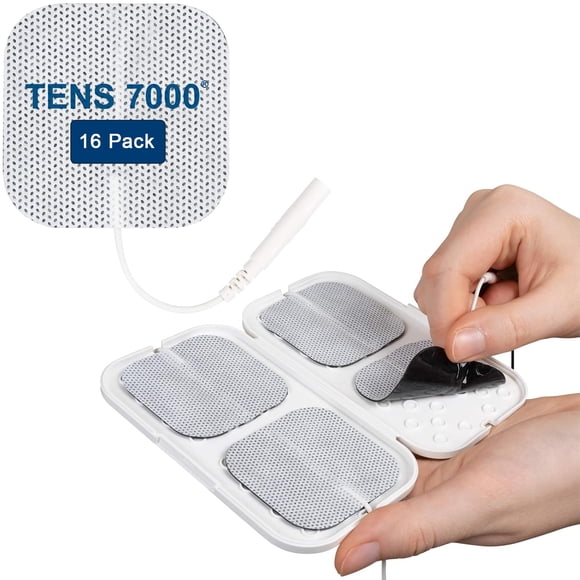 Almohadillas para electrodos TENS Unit TENS 7000, paquete de 16 con funda de transporte
