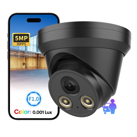 Cámara de seguridad VIKYLIN 5 MP PoE para exterior con visión nocturna