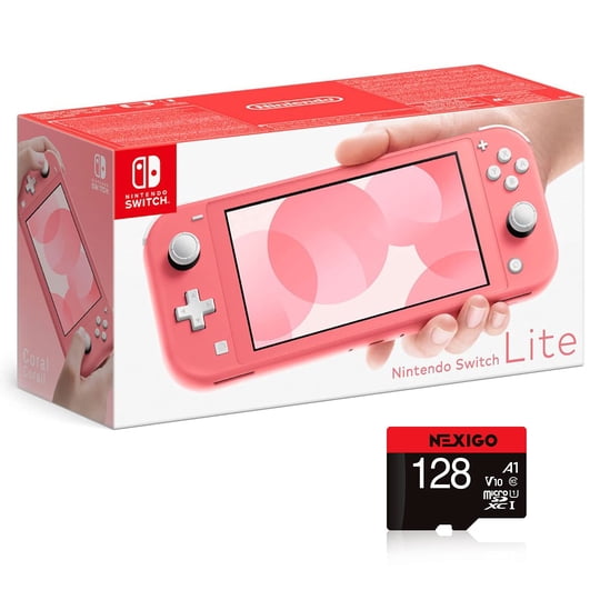 Consola Nintendo Switch Lite Coral 2021 Con Tarjeta Microsd De 128 Gb