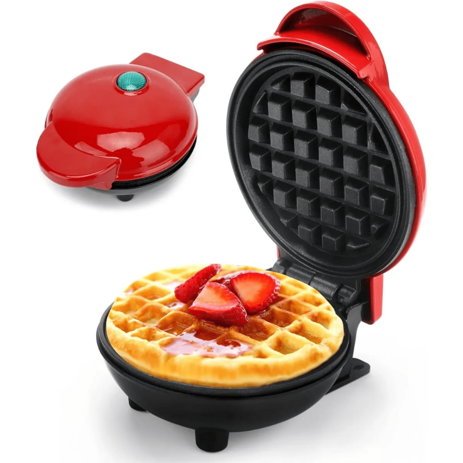 Genérico - Mini Waflera Electrica Maquina Para Waffles Portatil 350w Rojo