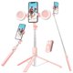 thumbnail image 1 of Trípode palo selfie Mouzakon 30-170 cm rosa con Bluetooth, 1 of 7
