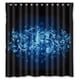 thumbnail image 1 of Cortina de ducha con notas musicales azules, juego de cortina de baño con ganchos, tamaño 66 x 72 pulgadas, 1 of 3