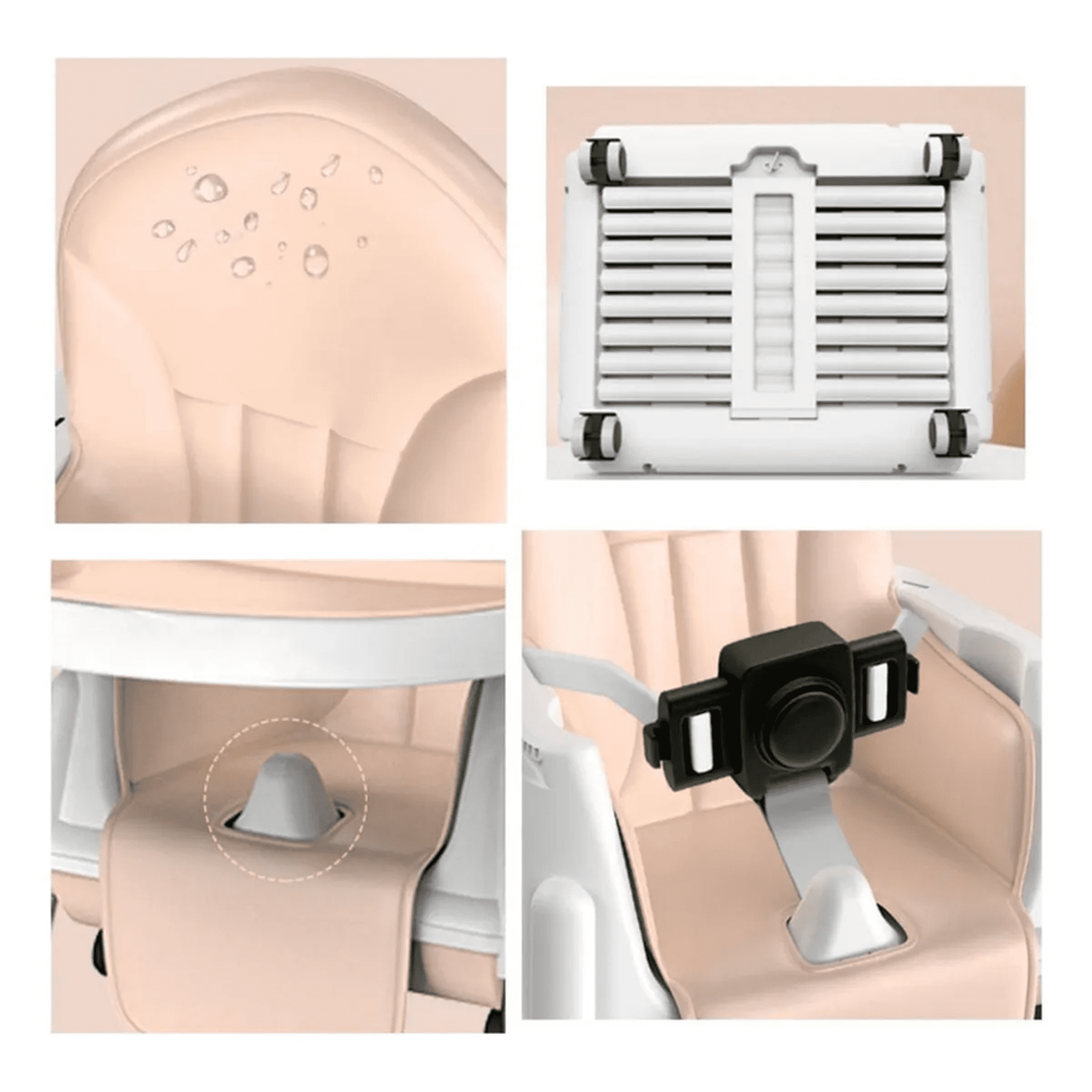 Genérico - Silla Comer 3 En 1 Con Ruedas Color Rosa Bebé