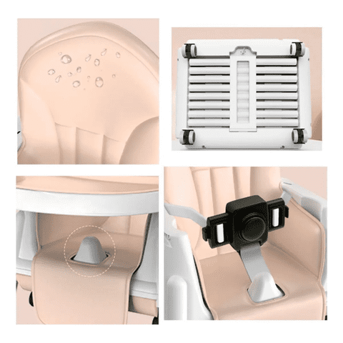 Genérico - Silla Comer 3 En 1 Con Ruedas Color Rosa Bebé